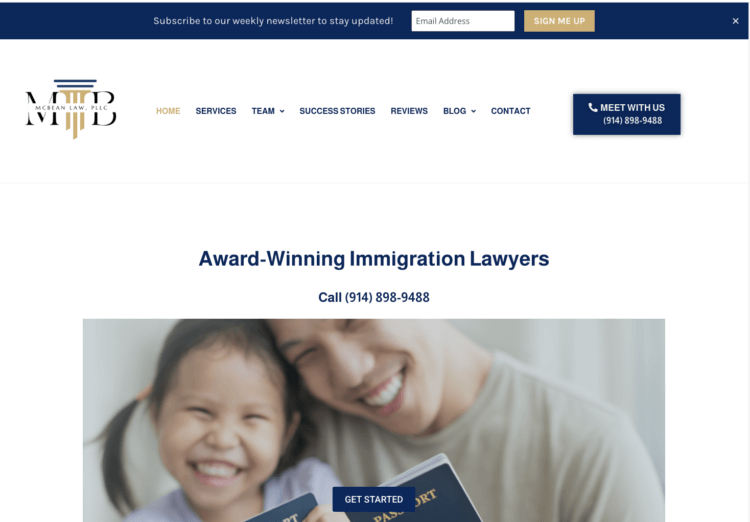 McBean Law best immigration law firm website